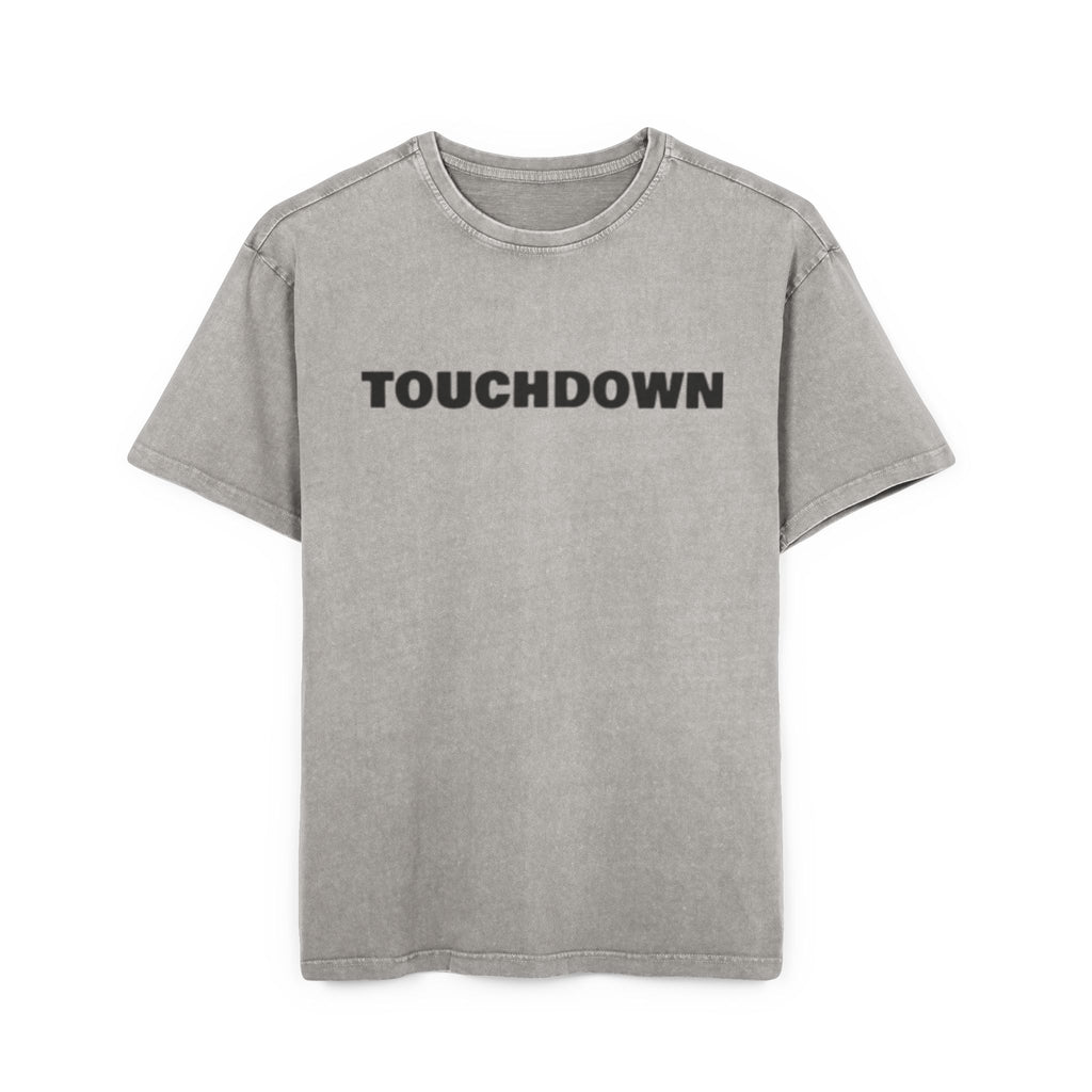 Men's Acid Washed Oversized Tee, Touchdown Graphic Shirt, Casual Style Tee, Gifts for Football Fans, Streetwear Essential