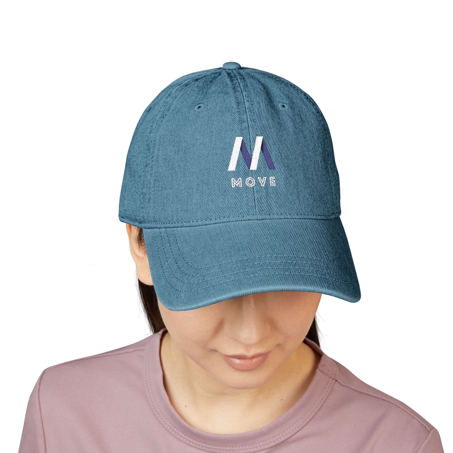 Embroidered Denim Hat - Move Design Printify