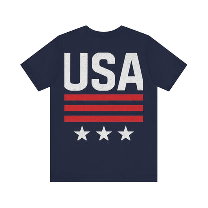 Patriotic USA Tee, Unisex Short Sleeve T-Shirt, July 4th Celebration Shirt, American Pride Apparel, Casual Summer Wear, Gift for Patriot