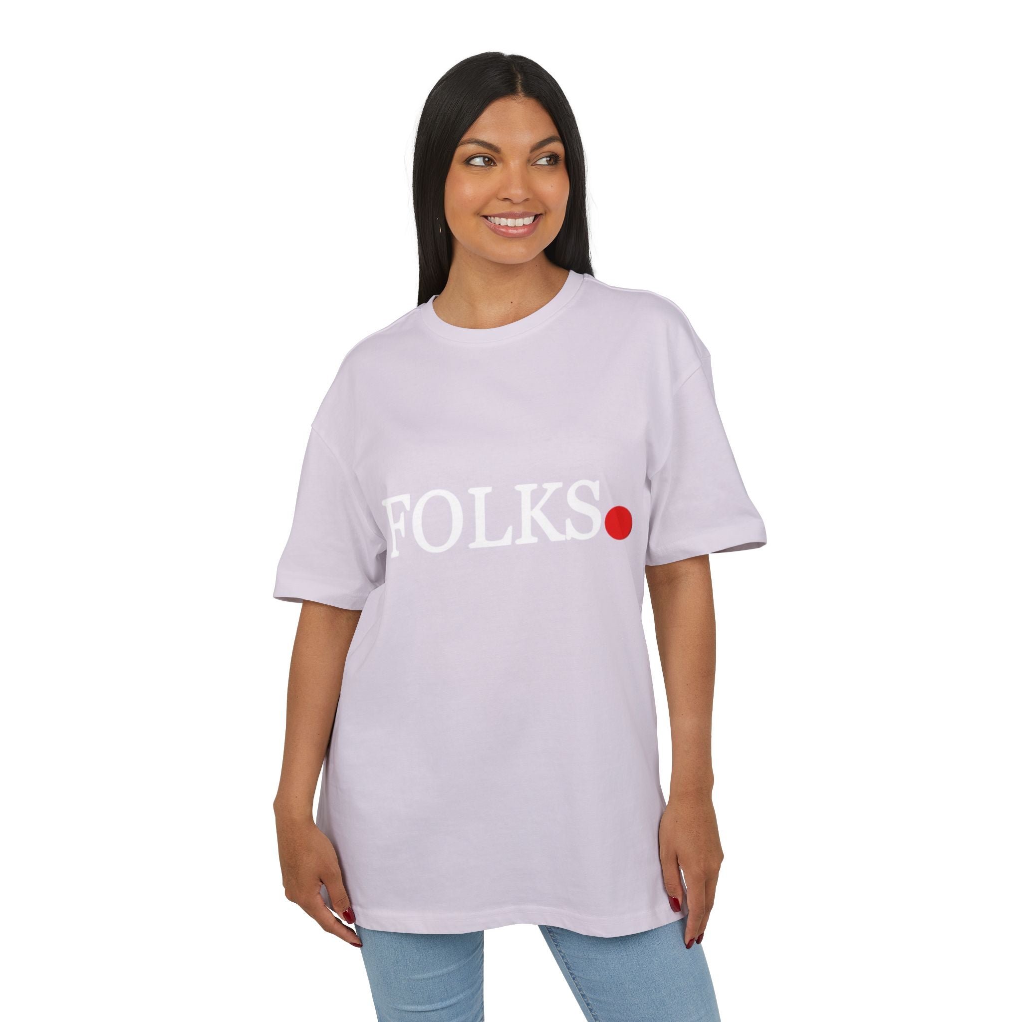 Oversized Tee with Bold Red Dot, Everyday Tee Printify