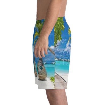 Men's Elastic Beach Shorts (AOP)