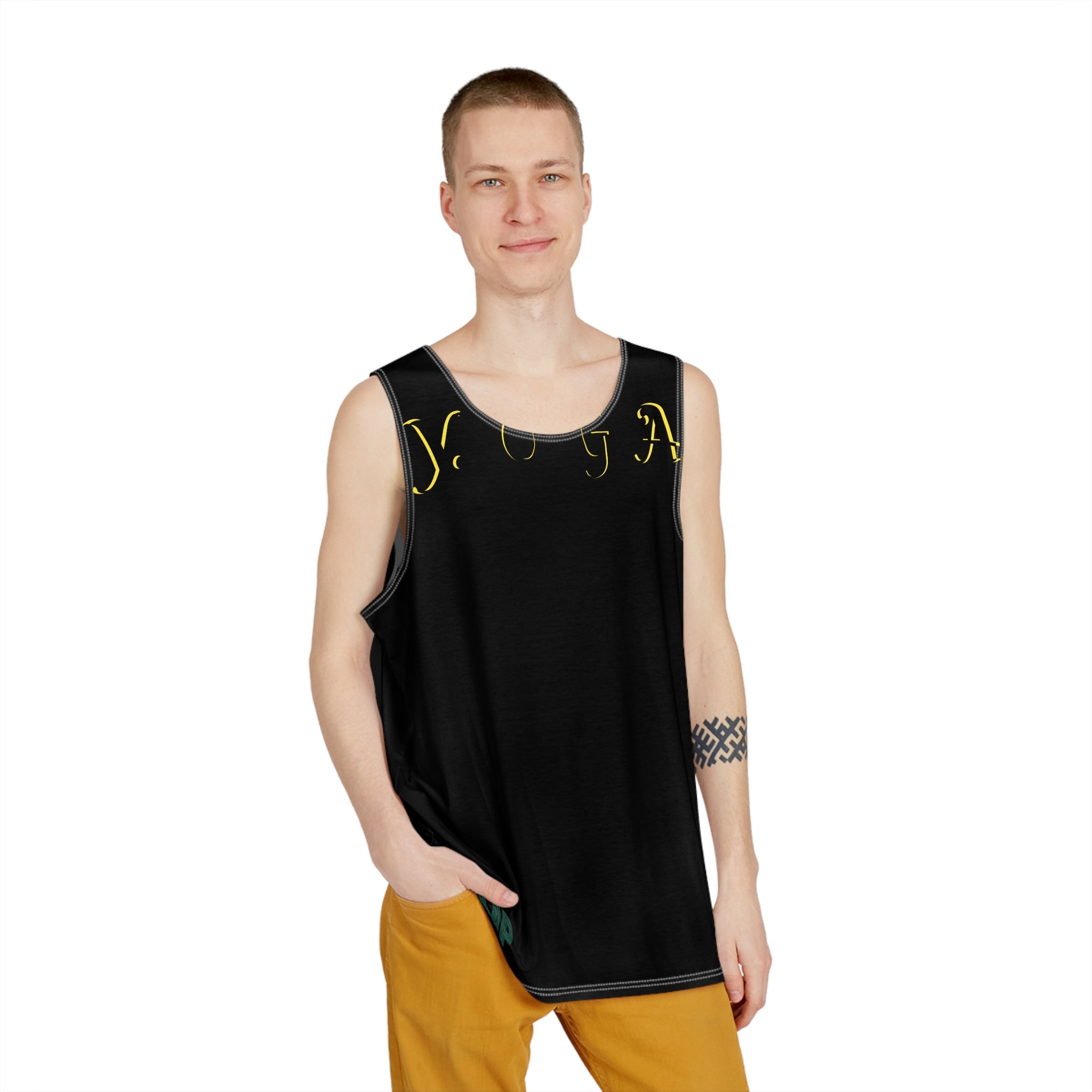 Men's Yoga Tank - Push Up Design for Fitness Enthusiasts Printify