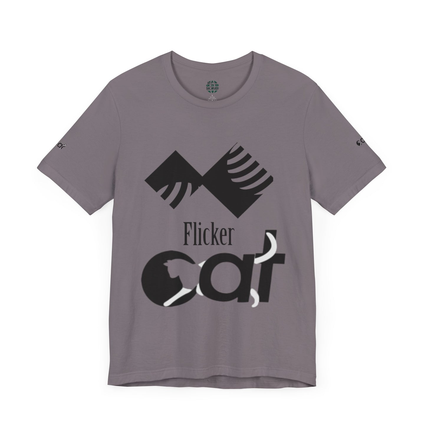 Flicker Cat Graphic Tee - Unisex Jersey Short Sleeve T-Shirt for Cat Lovers