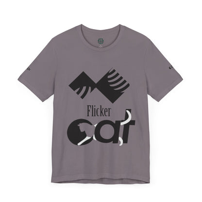Flicker Cat Graphic Tee - Unisex Jersey Short Sleeve T-Shirt for Cat Lovers