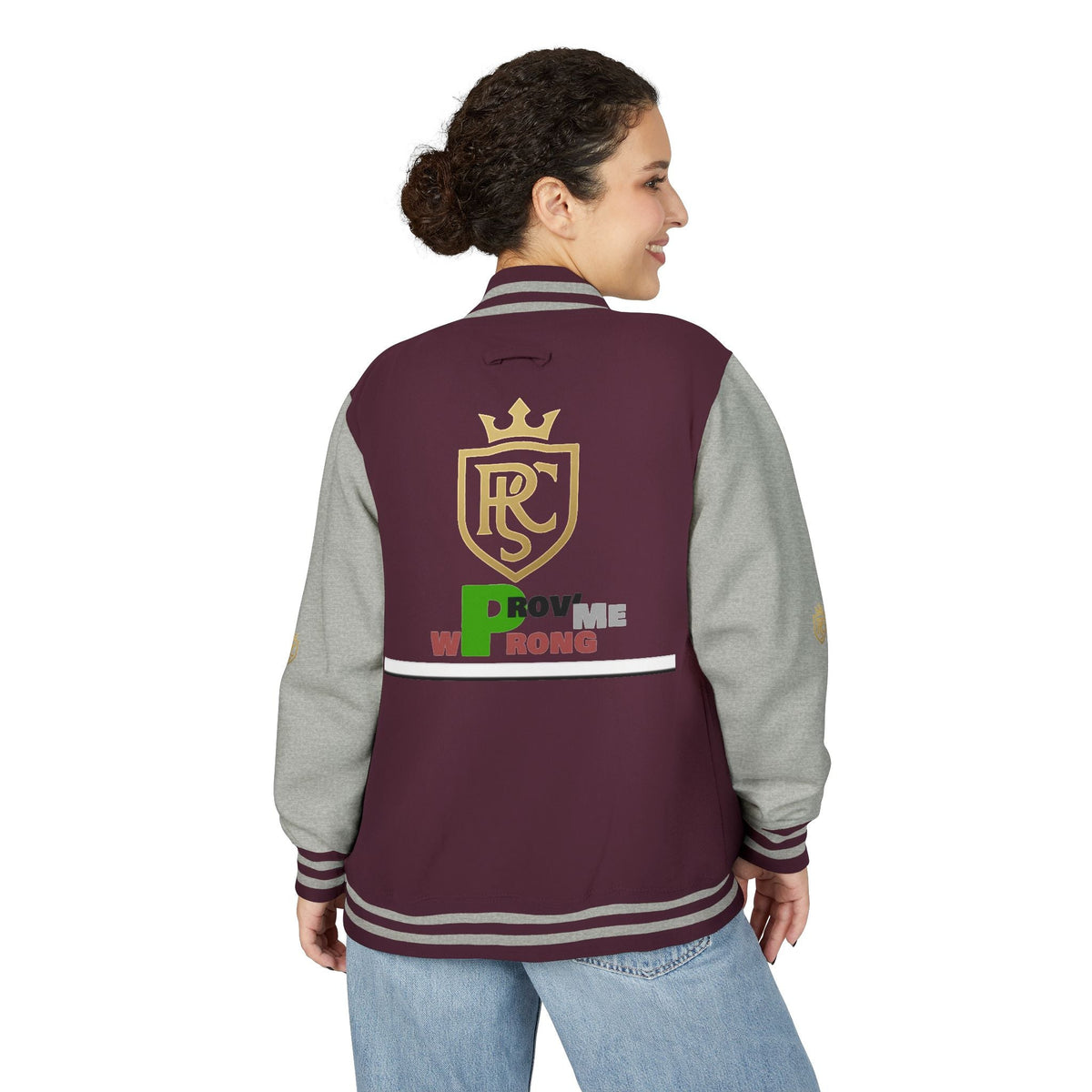 Unisex Heavyweight Letterman Jacket, Stylish Varsity Jacket, Casual Wear, Gift for Him/Her, Sports Team Apparel, College Spirit Gear Printify