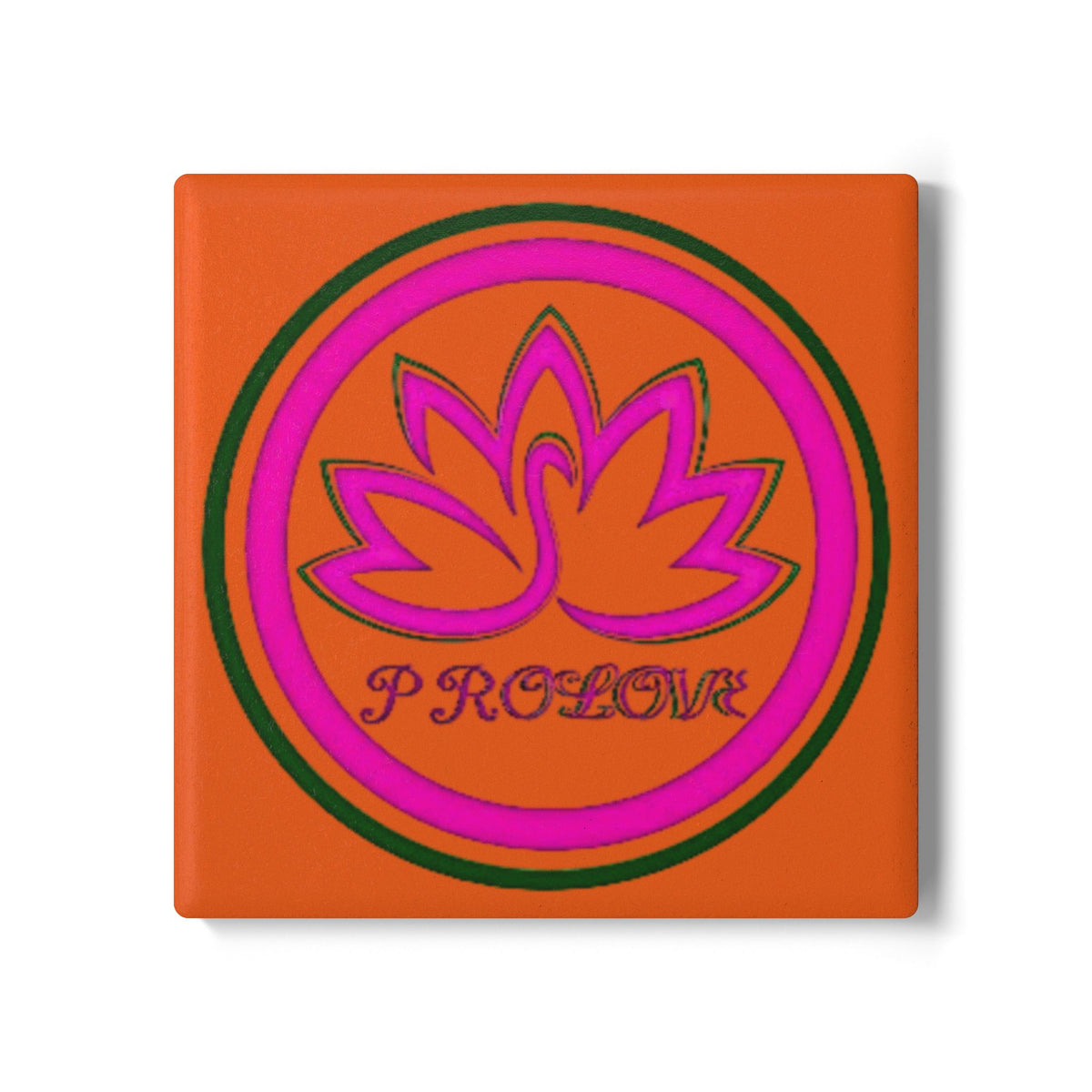 Vibrant Lotus Design Ceramic Coaster – PROLOVE Theme for Home Decor