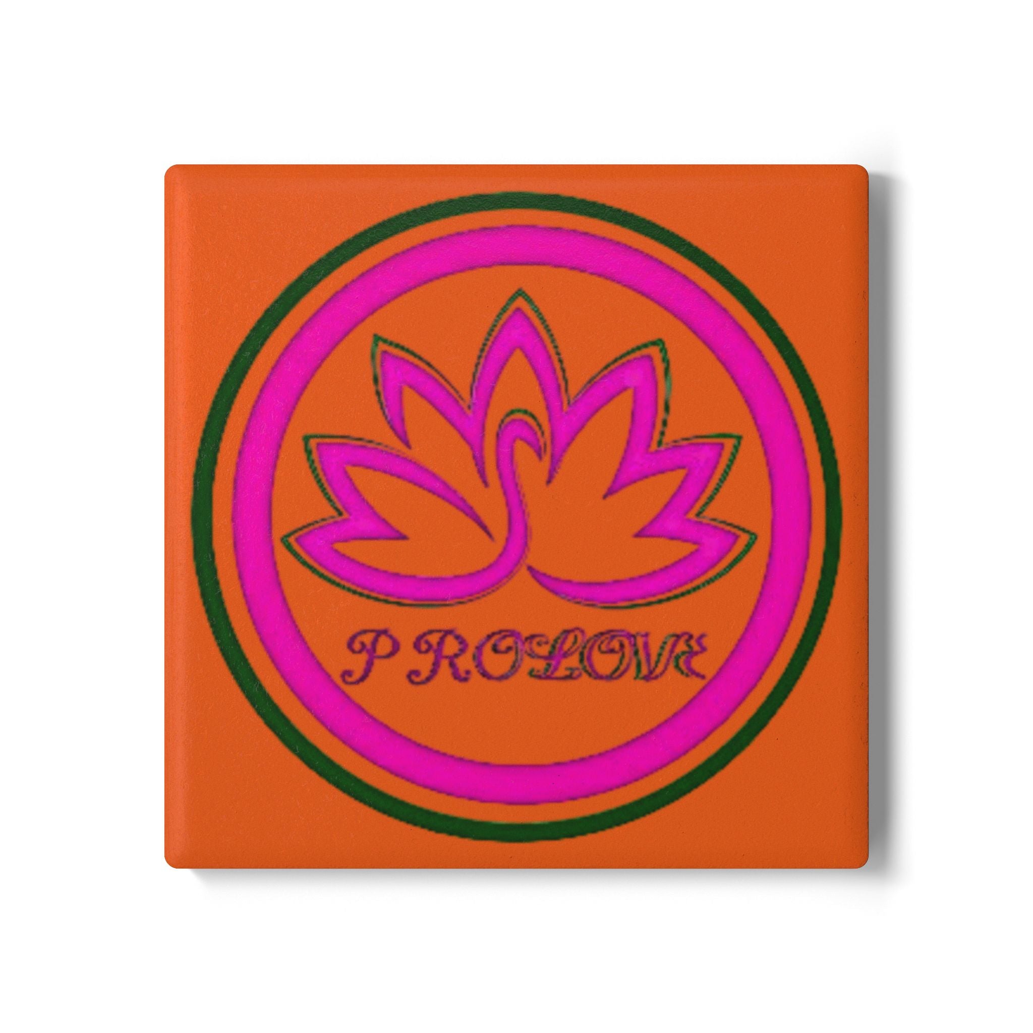 Vibrant Lotus Design Ceramic Coaster – PROLOVE Theme for Home Decor