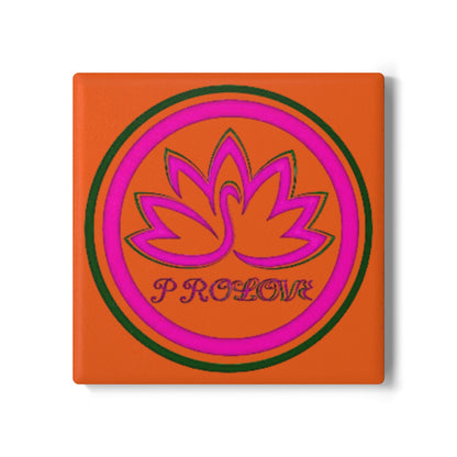 Vibrant Lotus Design Ceramic Coaster – PROLOVE Theme for Home Decor