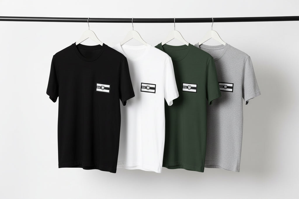 T-Shirt — Retro Patch Chest Logo Tee (Made in USA)