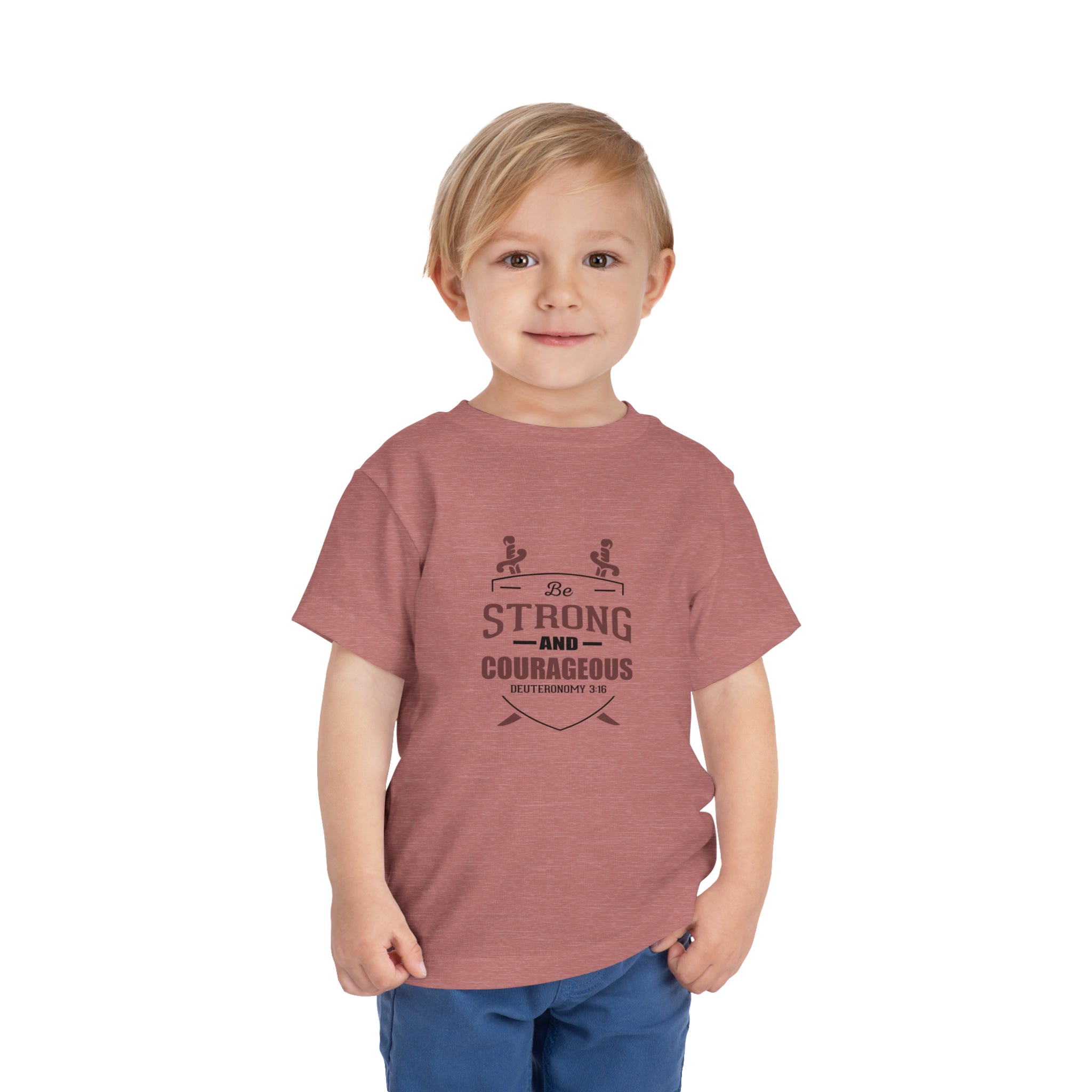 Soyez fort et courageux Tee-shirt pour tout-petits 