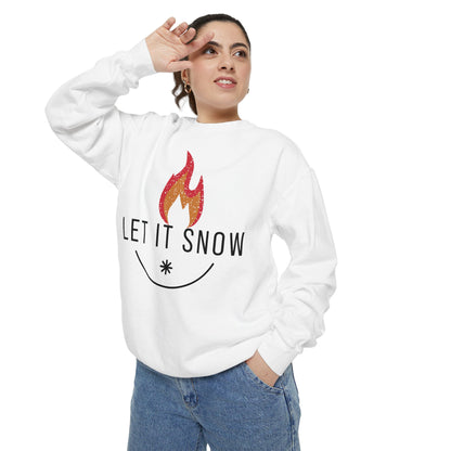Let It Snow Unisex Garment-Dyed Sweatshirt
