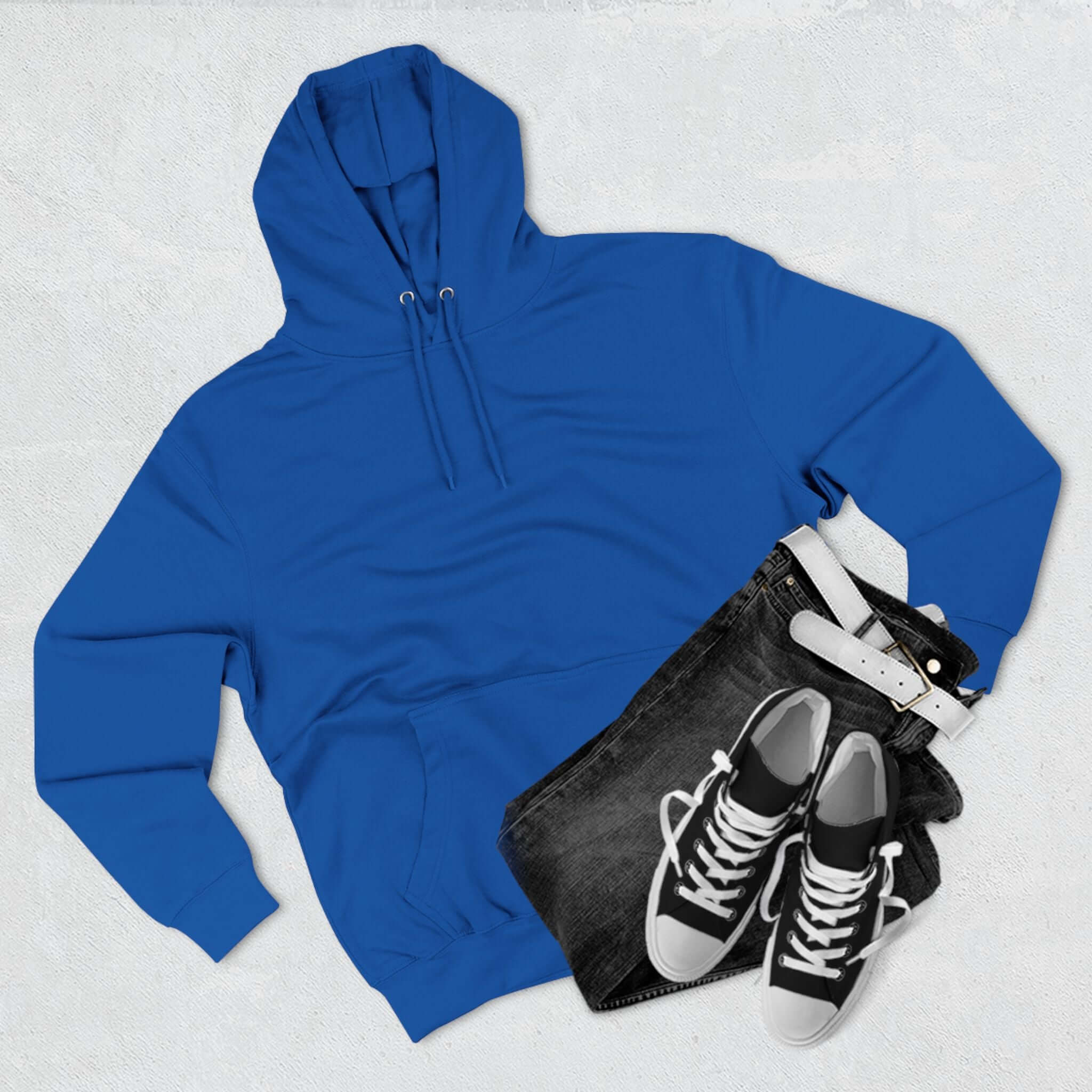 Fleece Hoodie with Quadrat Embroidery