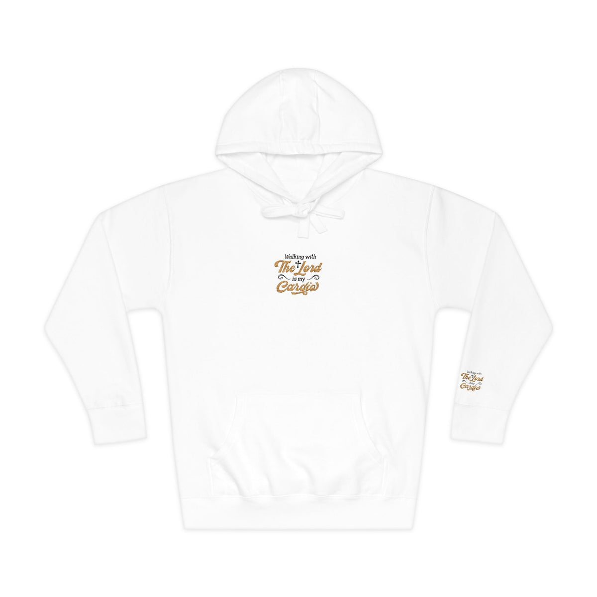 Religious Fleece Hoodie - Walking with the Lord Printify