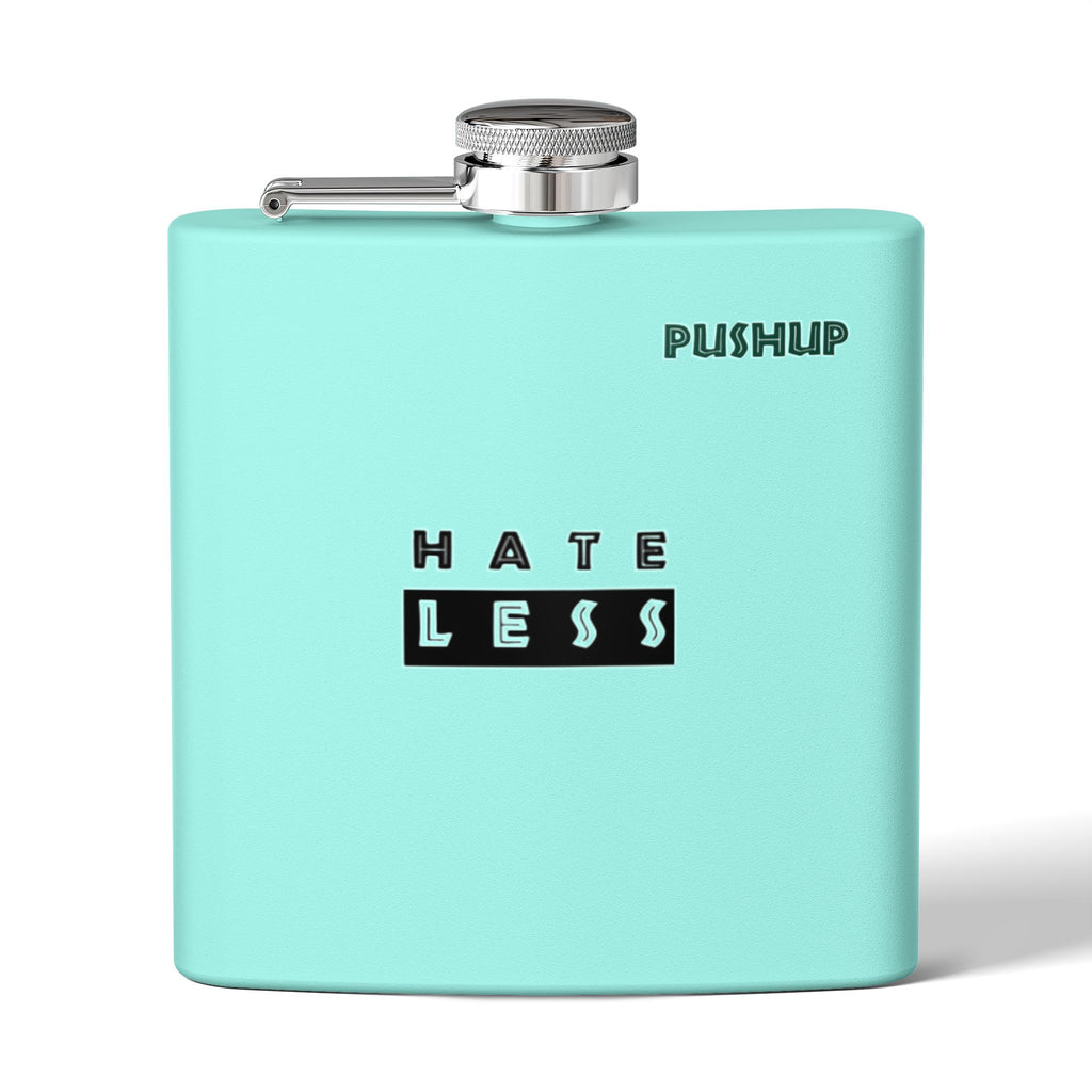 HATE LESS Stainless Steel Flask | 6oz Eco-Friendly Drinkware for Outdoors & Gifts