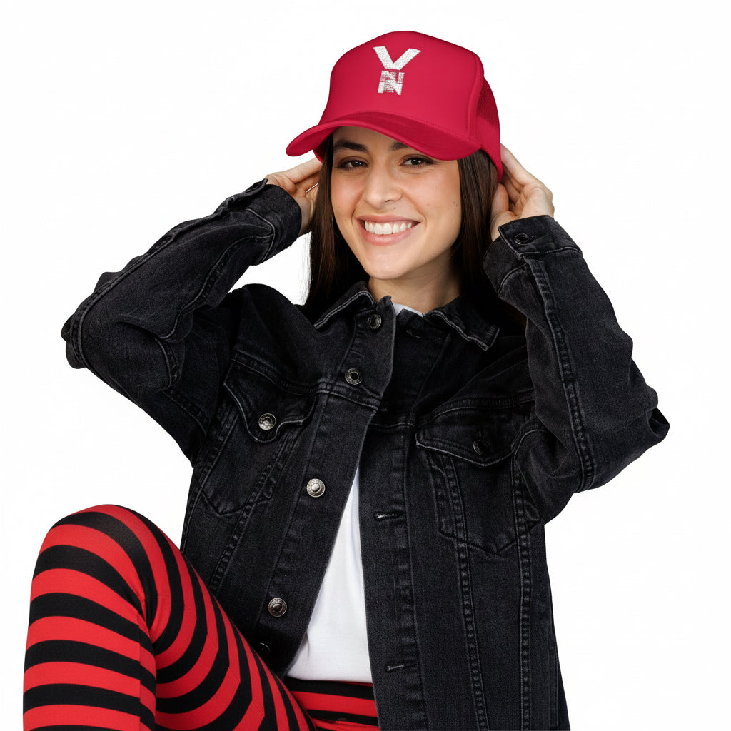 Vibrant Embroidered Foam Trucker,Adjustable Cap Printify