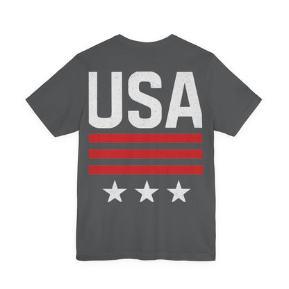 Patriotic USA Tee, Unisex Short Sleeve T-Shirt, July 4th Celebration Shirt, American Pride Apparel, Casual Summer Wear, Gift for Patriot