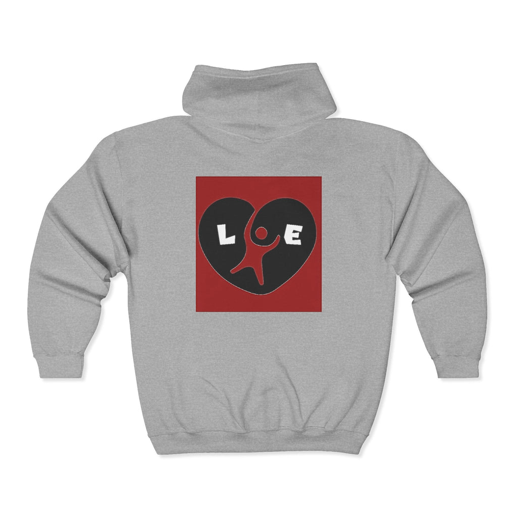 Heart Love Graphic Zip Hoodie, unisex Printify