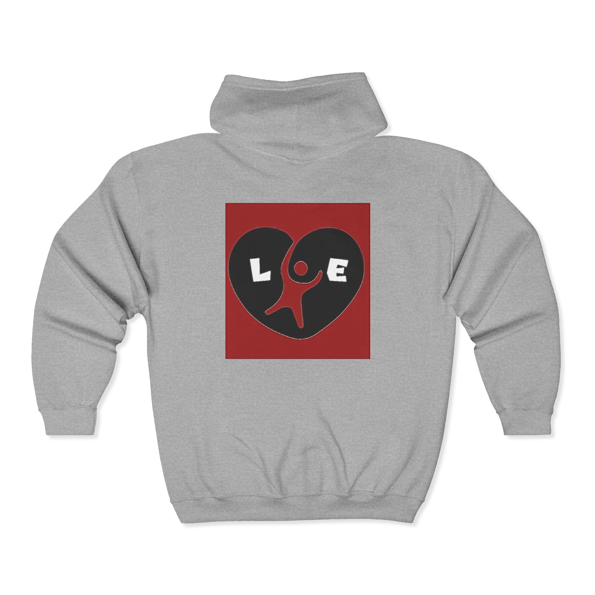 Heart Love Graphic Zip Hoodie, unisex Printify