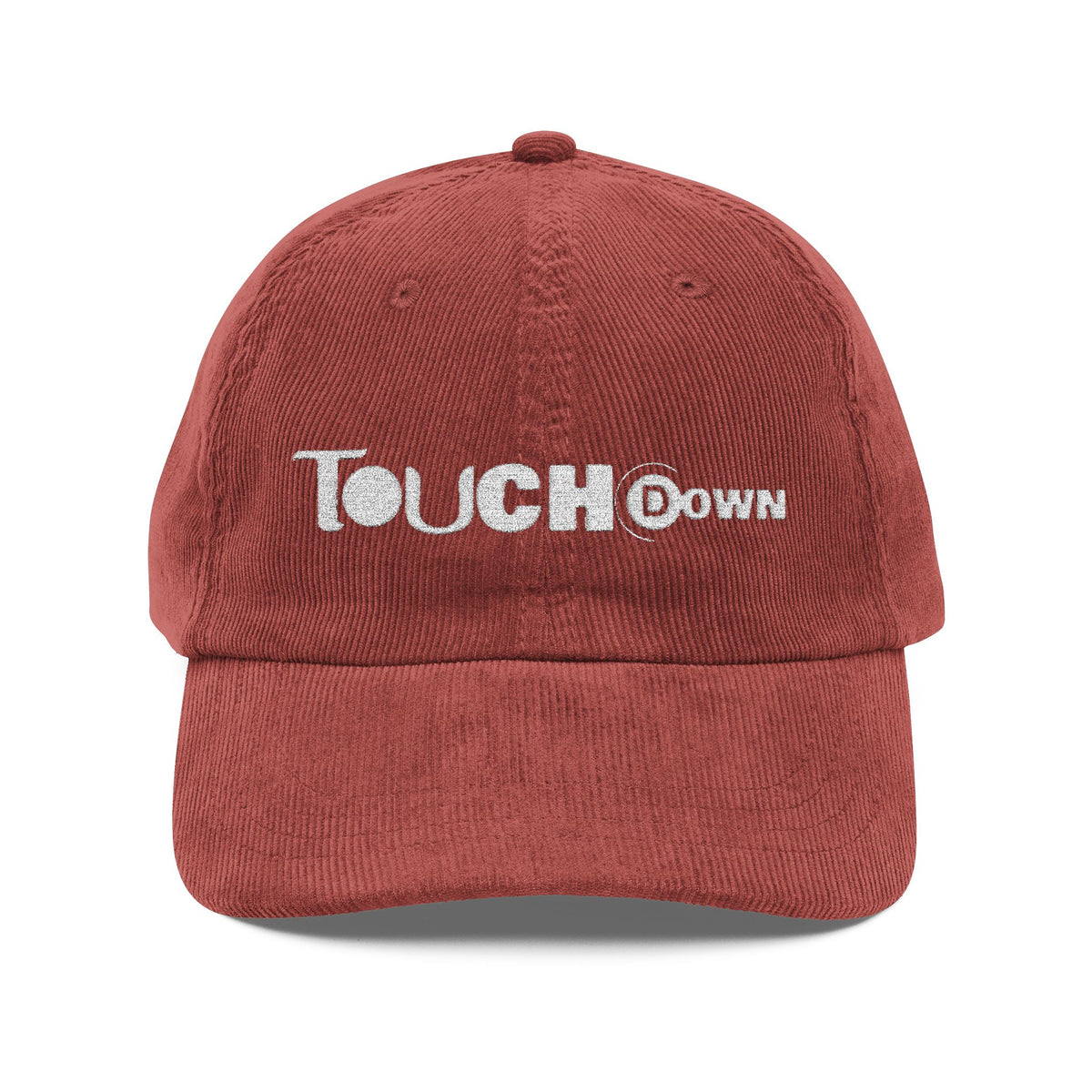 Touchdown Corduroy Cap, Embroidered Sports Hat, Casual Look, Gift for Sports Lovers, Year-round Accessory, Unisex Style