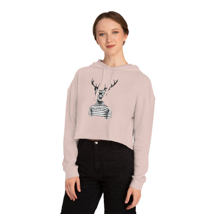 Rain Deer Cropped Hooded Sweatshirt