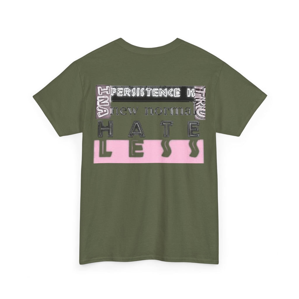 Unisex Heavy Cotton Tee - "HATE LESS" Graphic T-Shirt for Positive Change