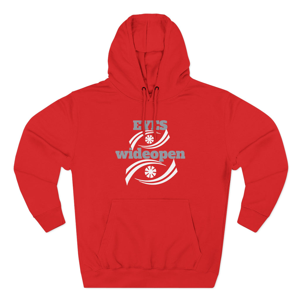 Fleece Hoodie, Cozy Warmth, Casual Style, Perfect for All Seasons, Gift for Friends, EYES wideopen Design