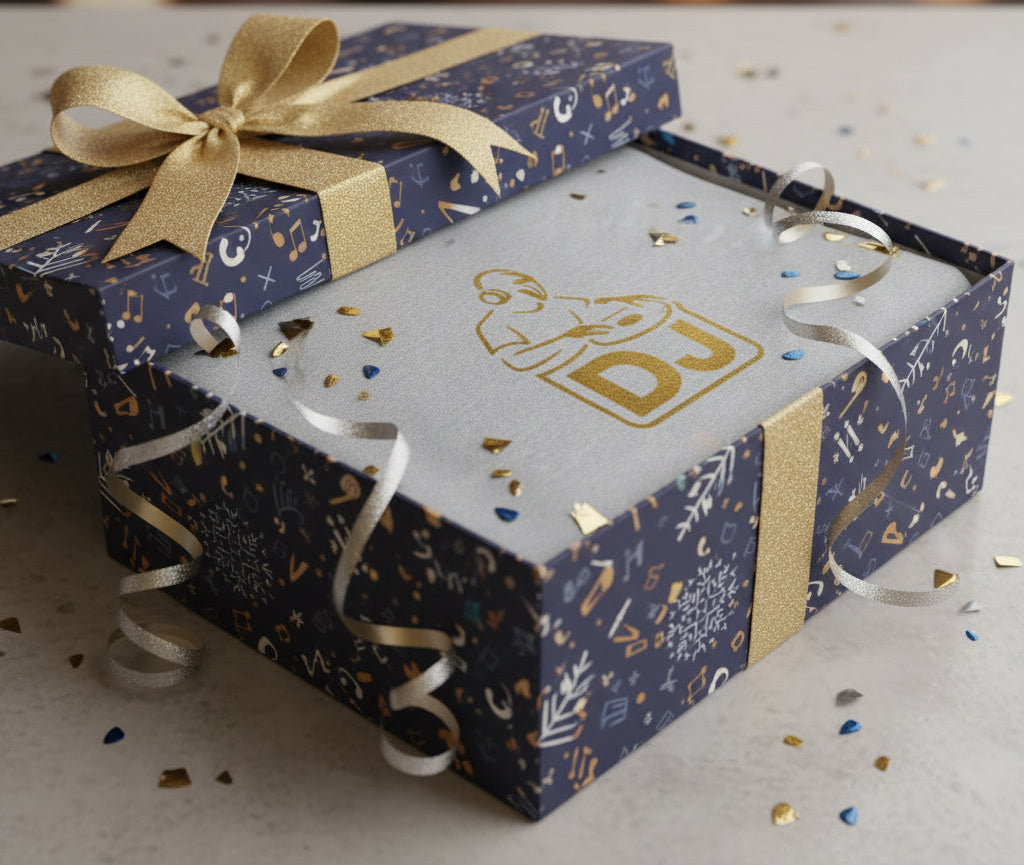 DJ Graphic Tee — Gold Turntable DJ Shirt for Music Lovers Printify