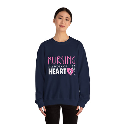 Nursing Is A Work Of Heart Unisex Sweatshirt Printify