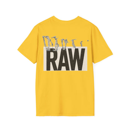 RAW Unisex Softstyle T-Shirt - Casual Graphic Tee for Everyday Wear, Perfect for Gift Giving, Streetwear, Summer Outfits Printify