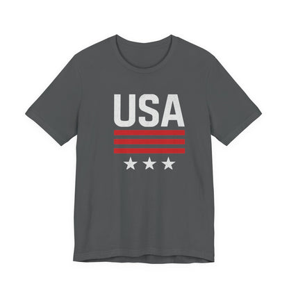 Patriotic USA Tee, Unisex Short Sleeve T-Shirt, July 4th Celebration Shirt, American Pride Apparel, Casual Summer Wear, Gift for Patriot