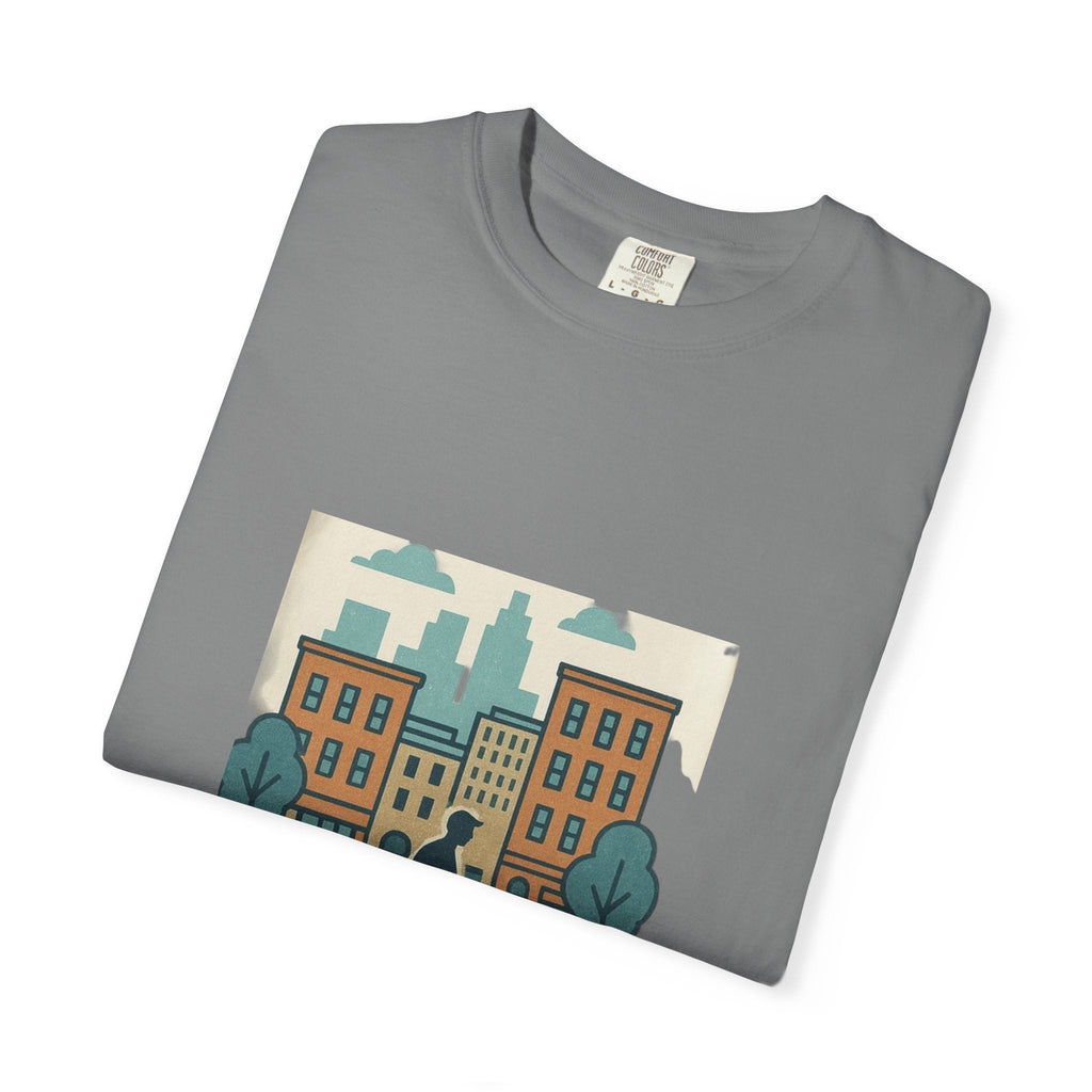 City Walk Unisex Garment-Dyed T-shirt, Urban Streetwear, Casual Fashion, Gift for City Lovers, Travel Enthusiast Apparel Printify