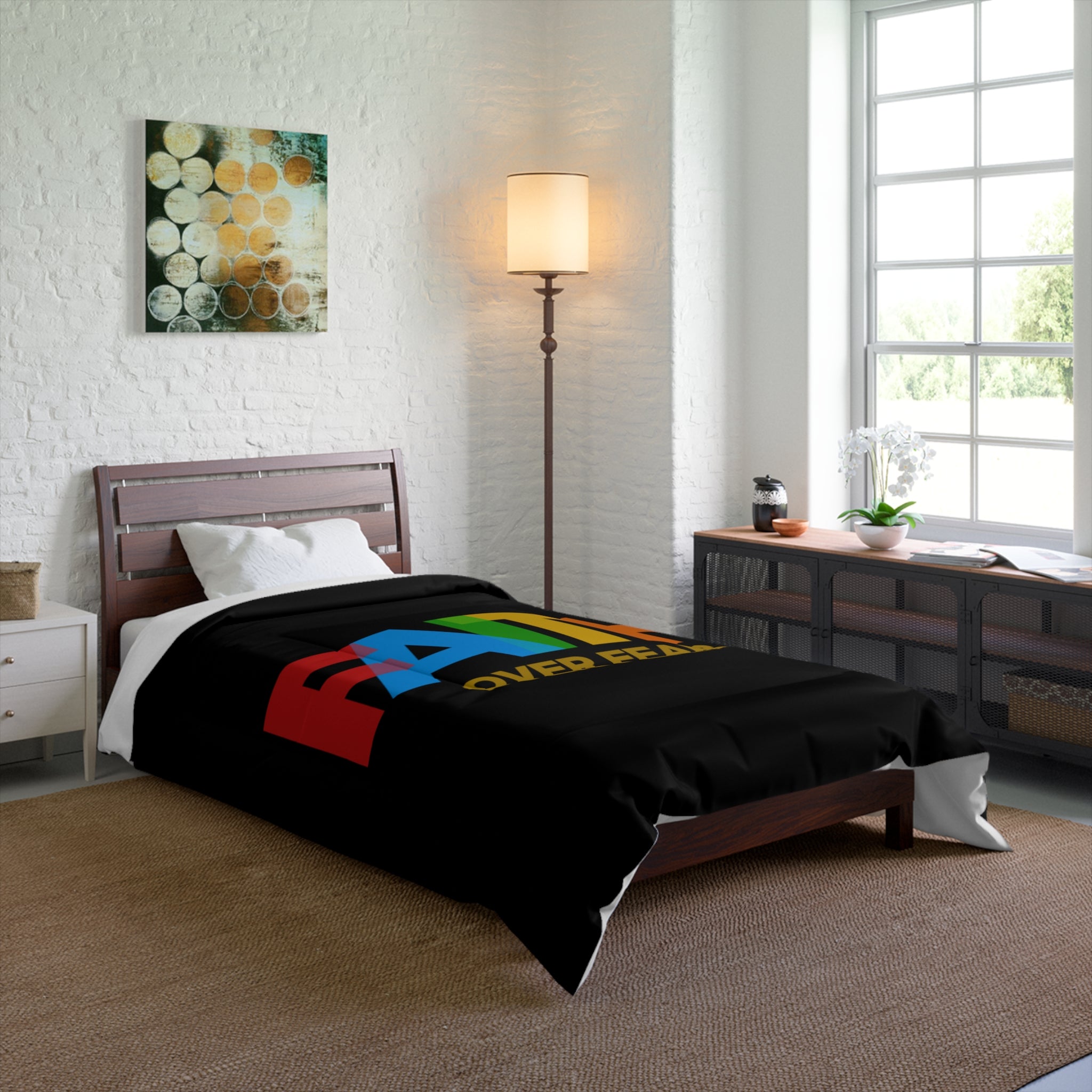 Faith Over Fear Comforter