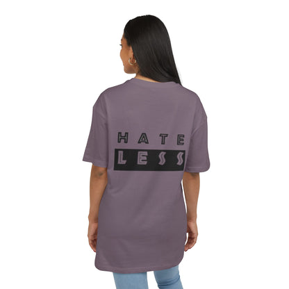Hate Less Unisex Heavy Oversize Tee - Casual Statement Shirt for Positive Vibes