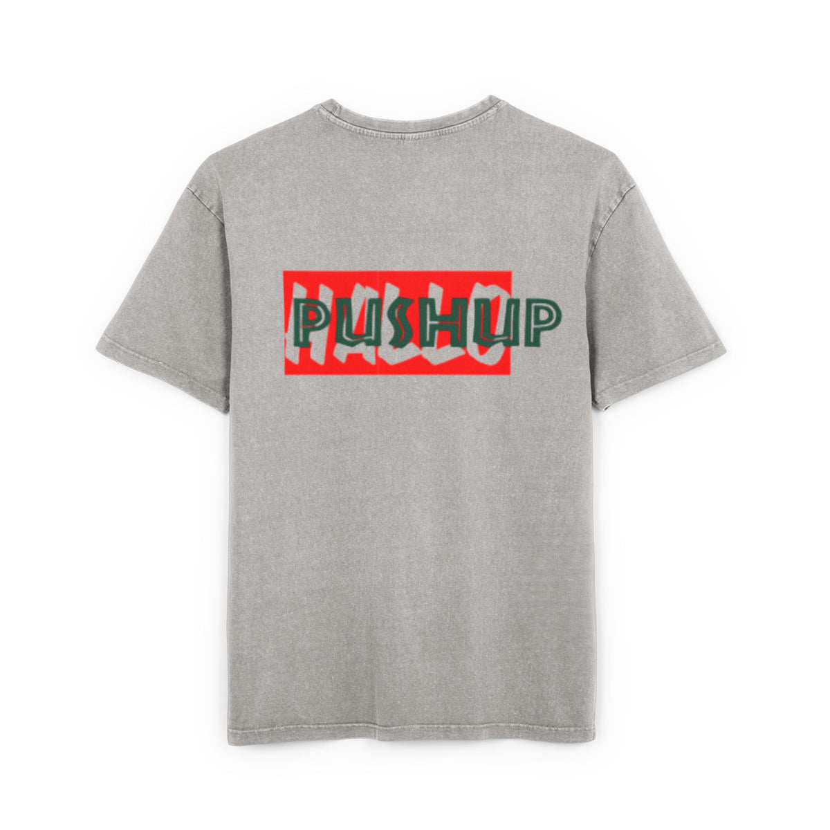 Men's Acid Washed Oversized Tee - Trendy 'Push Up' Graphic Shirt