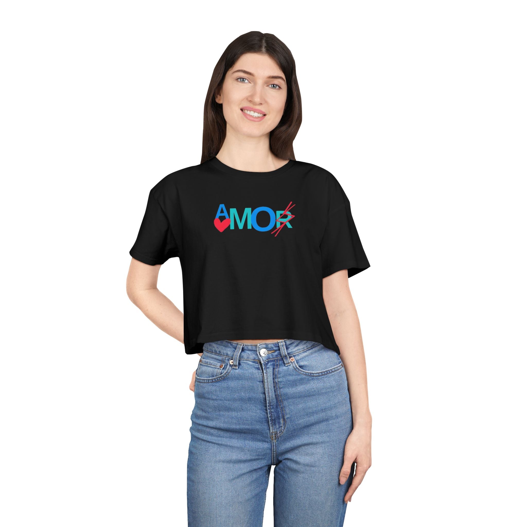 Crop Tee AMORX - Women's Trendy Graphic T-Shirt