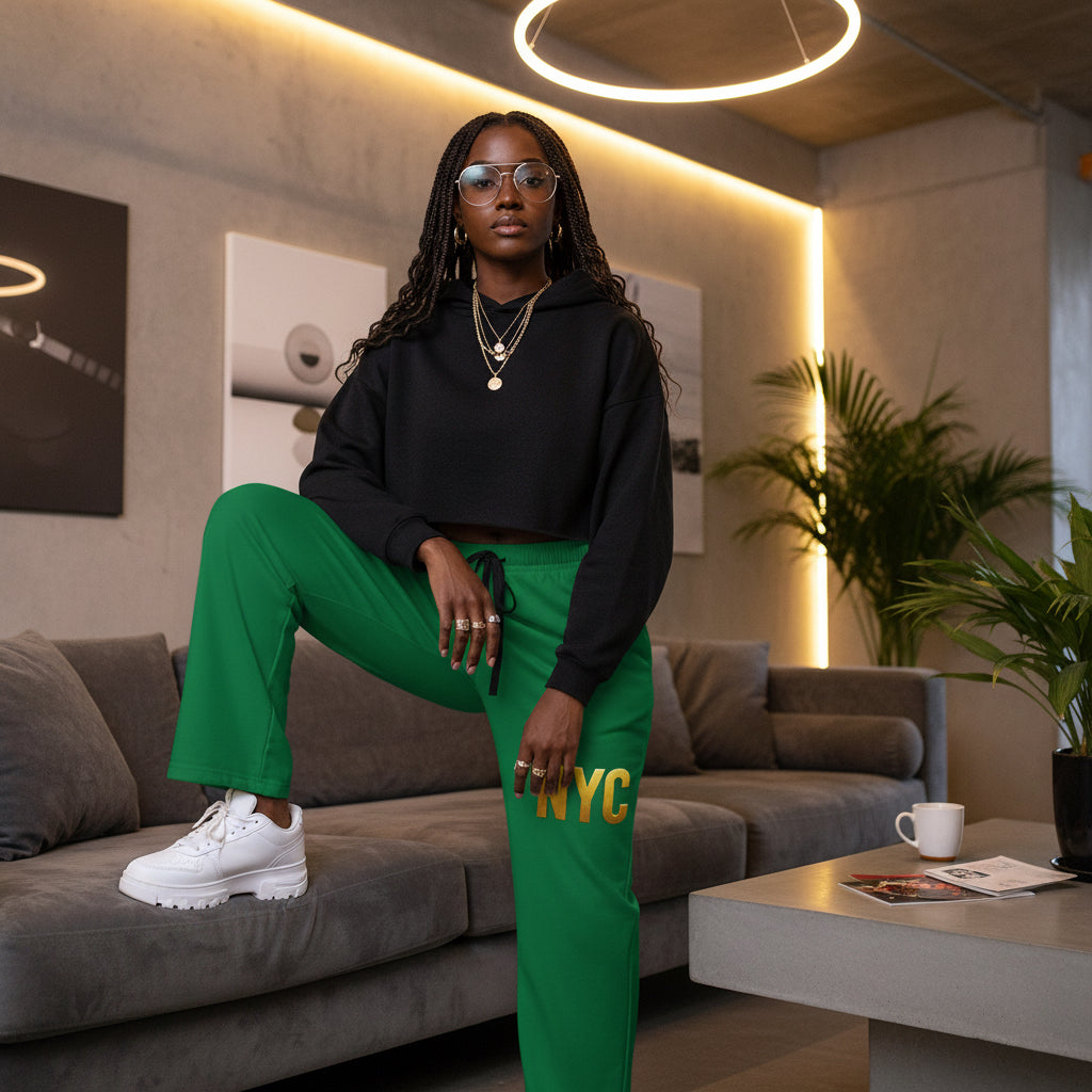 Green Jogger Pajama Pants - Women's Loungewear Printify