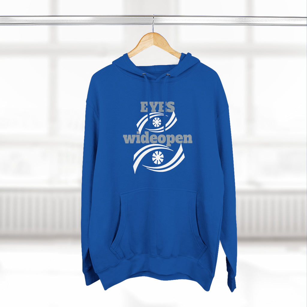 Fleece Hoodie, Cozy Warmth, Casual Style, Perfect for All Seasons, Gift for Friends, EYES wideopen Design