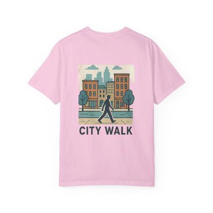 City Walk Unisex Garment-Dyed T-shirt, Urban Streetwear, Casual Fashion, Gift for City Lovers, Travel Enthusiast Apparel Printify