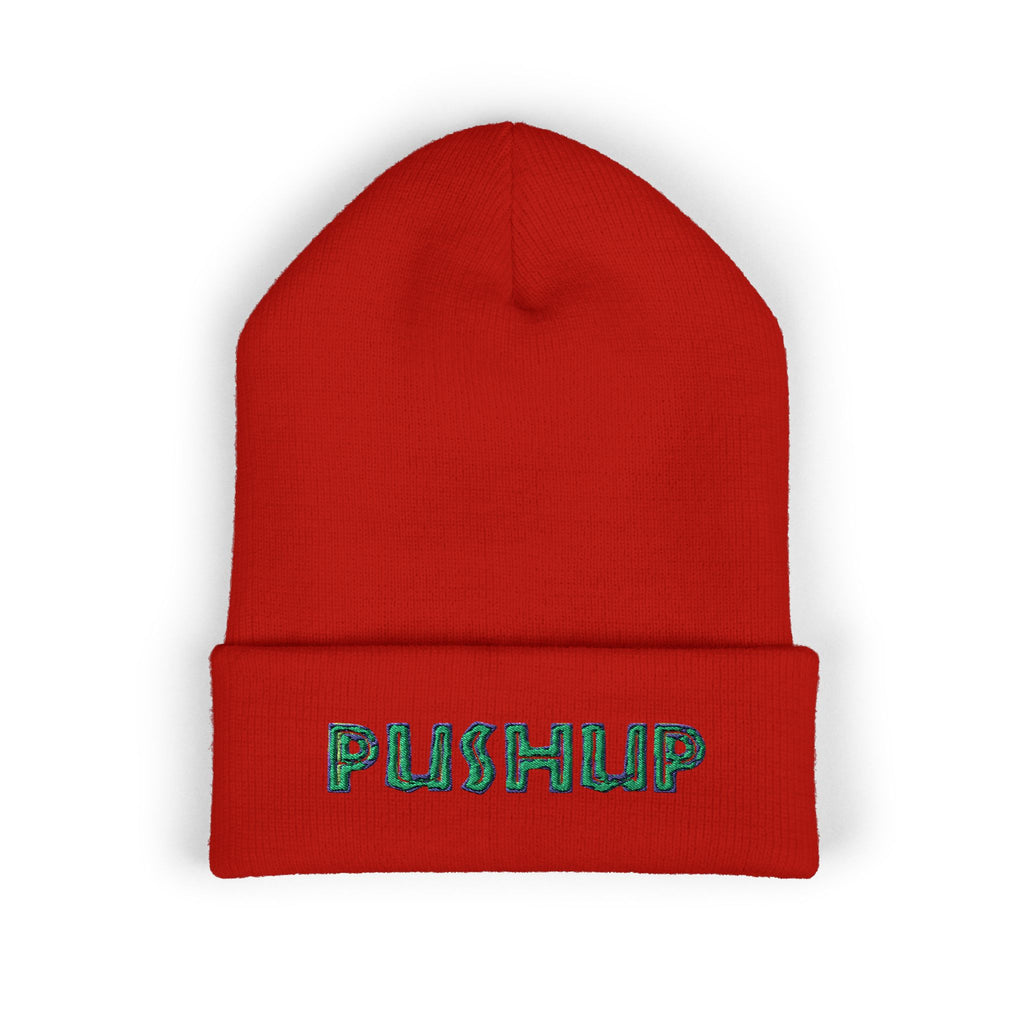 Embroidered Pushup Cuffed Beanie - Stylish Winter Accessory