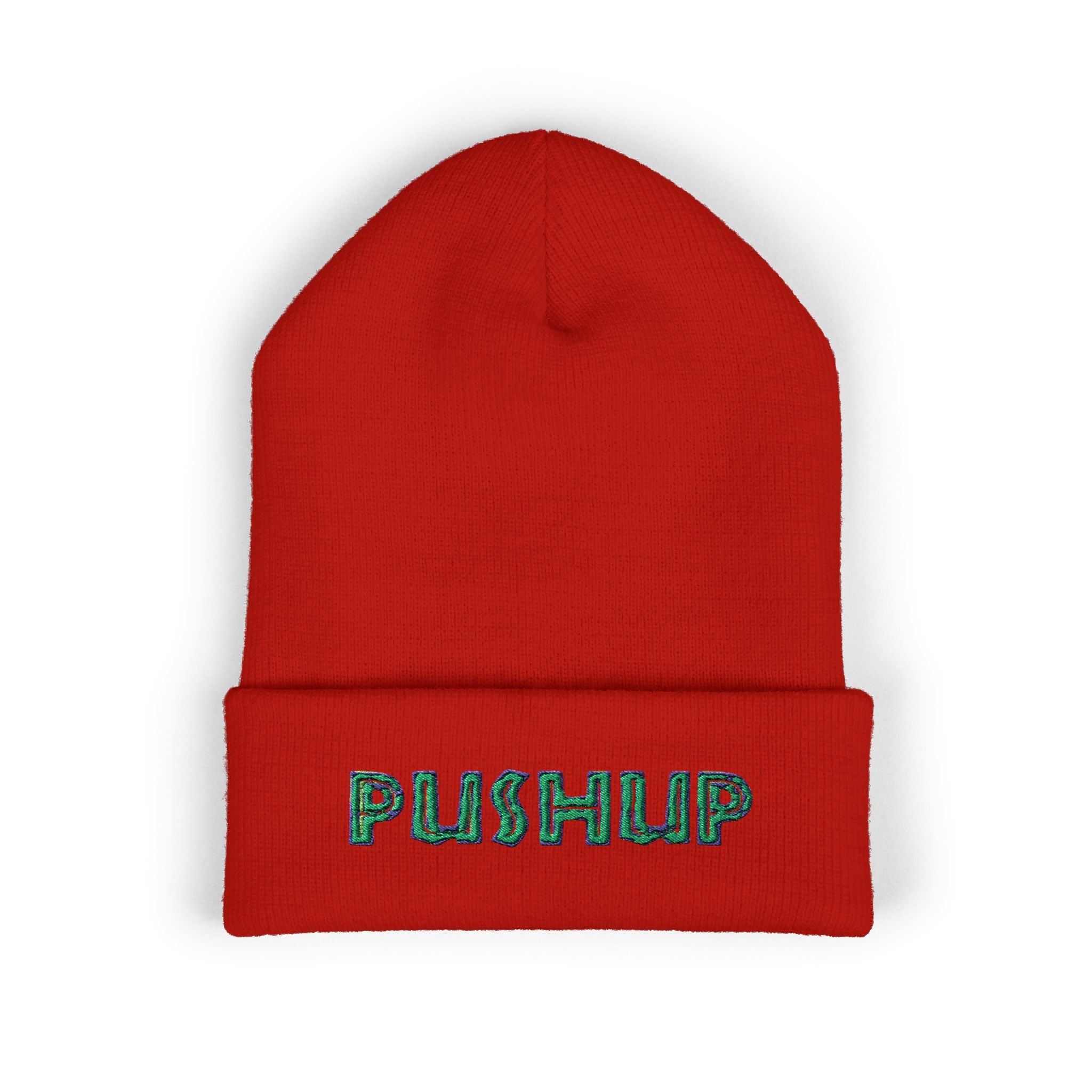 Embroidered Pushup Cuffed Beanie - Stylish Winter Accessory