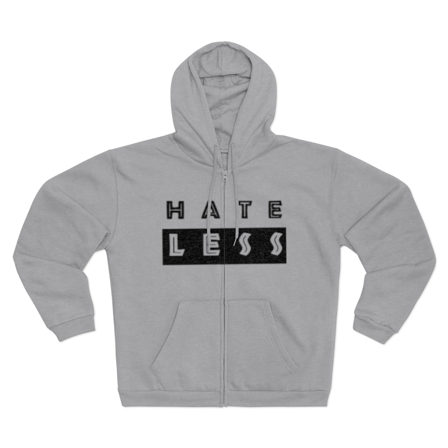 Unisex Hate Less Zip Hoodie - Comfortable & Stylish Sweatshirt for Positive Vibes