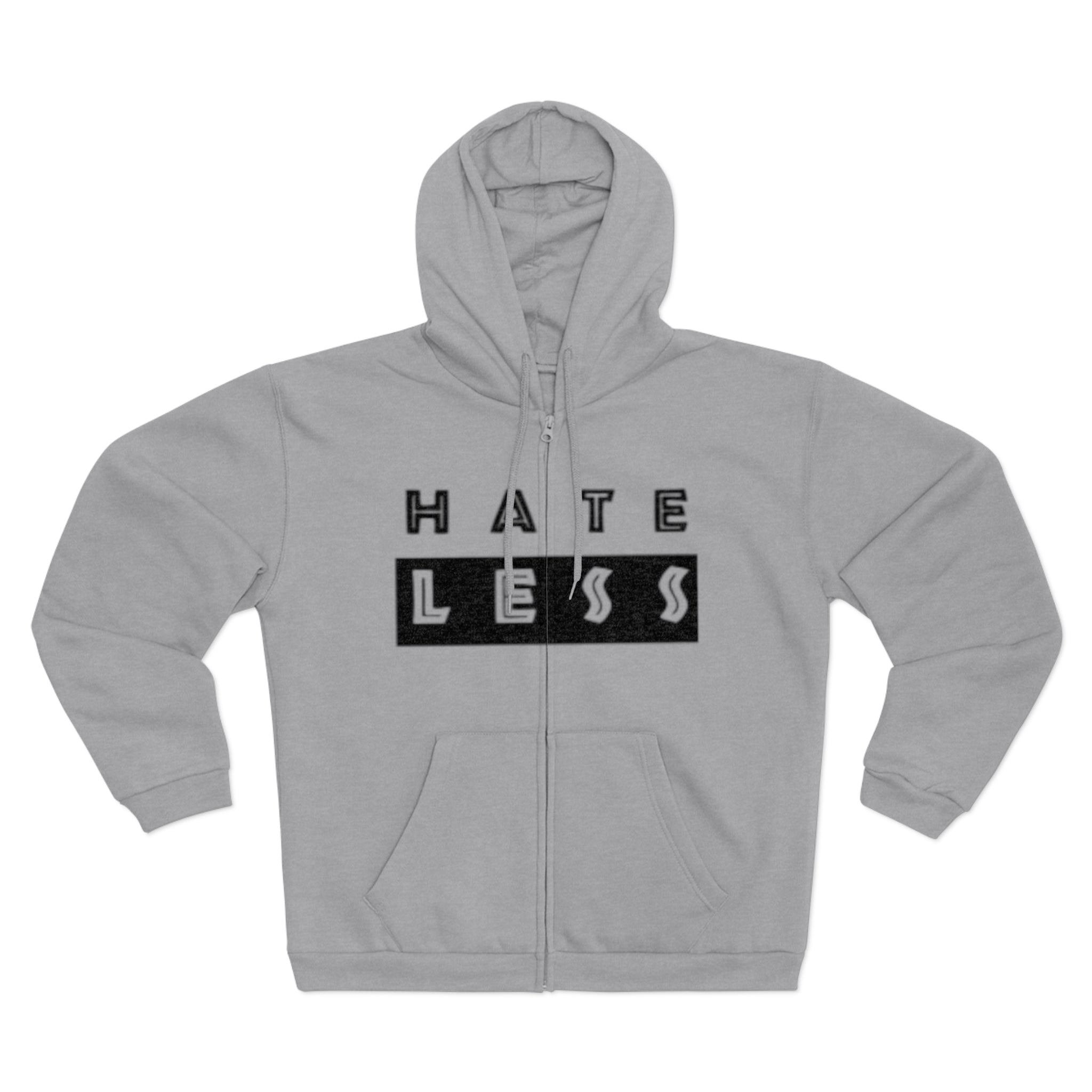 Unisex Hate Less Zip Hoodie - Comfortable & Stylish Sweatshirt for Positive Vibes