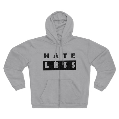 Unisex Hate Less Zip Hoodie - Comfortable & Stylish Sweatshirt for Positive Vibes