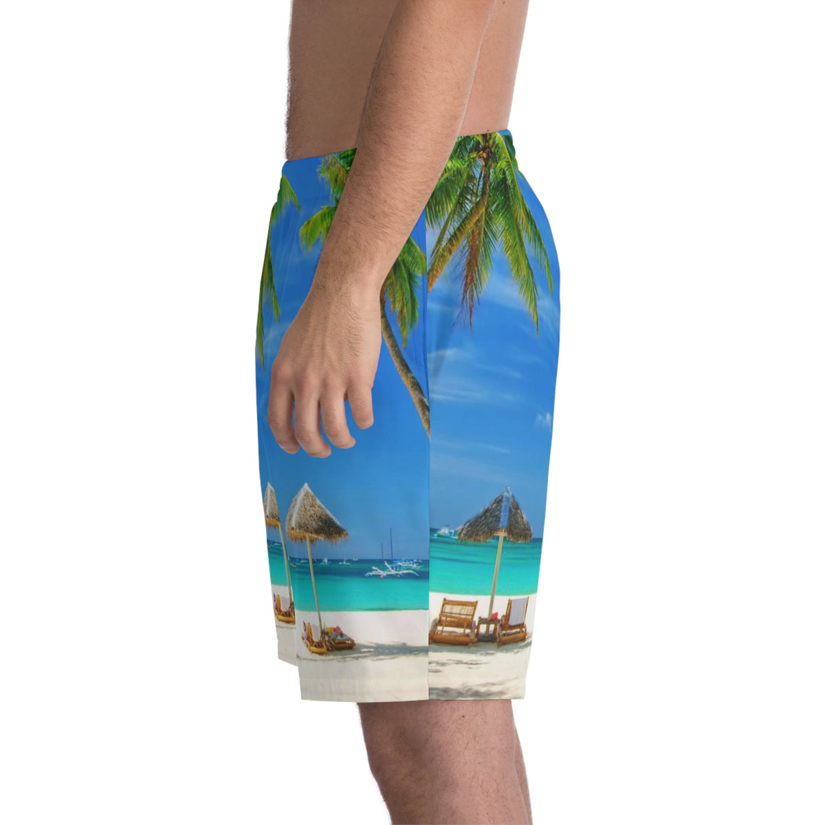 Men's Elastic Beach Shorts (AOP)