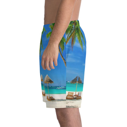 Men's Elastic Beach Shorts (AOP)