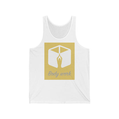 Unisex Jersey Tank Top - Body Work Design, Yoga Apparel, Fitness Gear, Workout Shirt, Gift for Health Enthusiasts