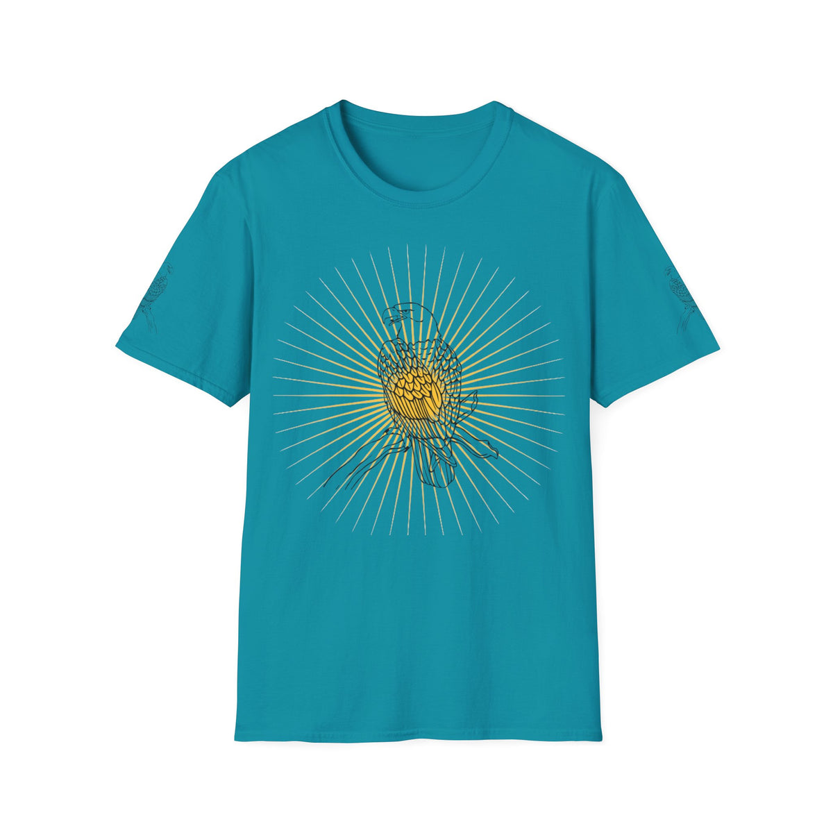 Rcnsons Unisex Softstyle Eagle Sun Wave T-Shirt