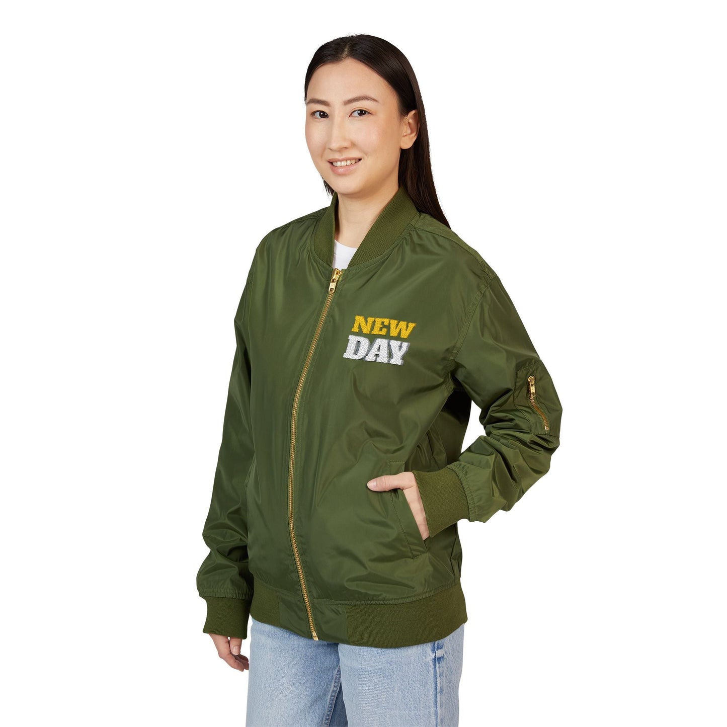Embroidered Bomber Jacket - New Day Design Printify