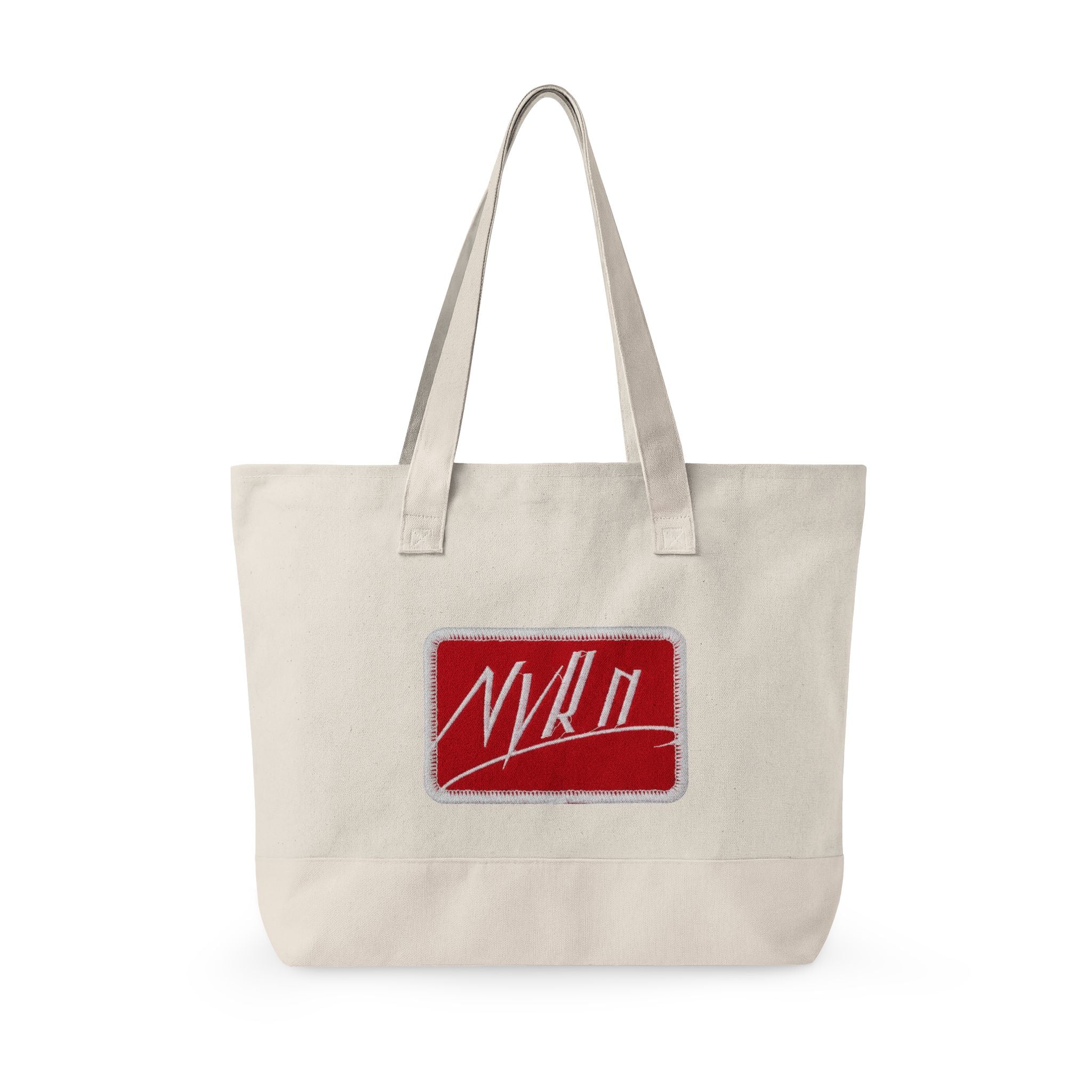 Canvas Tote Bag with NVKN Patch – Zippered Everyday Market Tote