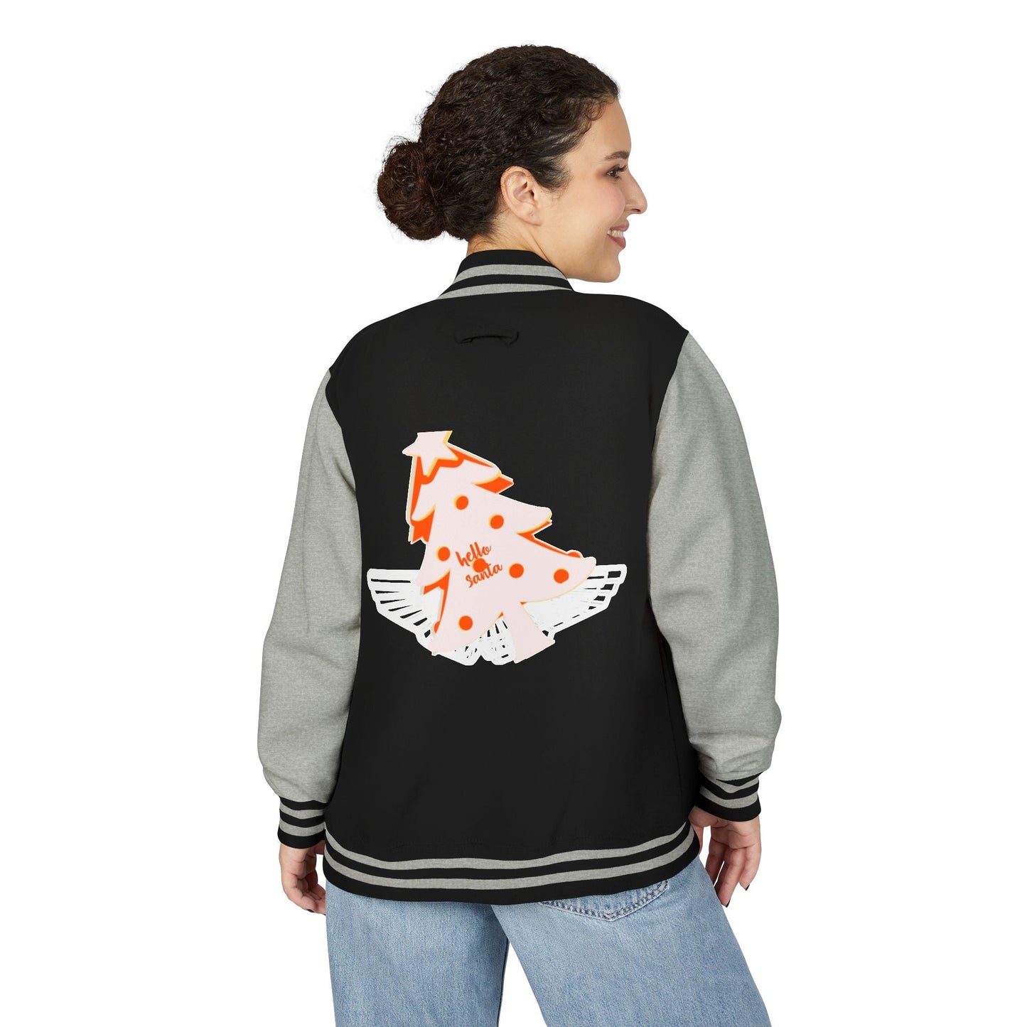 Letterman Jacket - 'hello santa' Design Printify